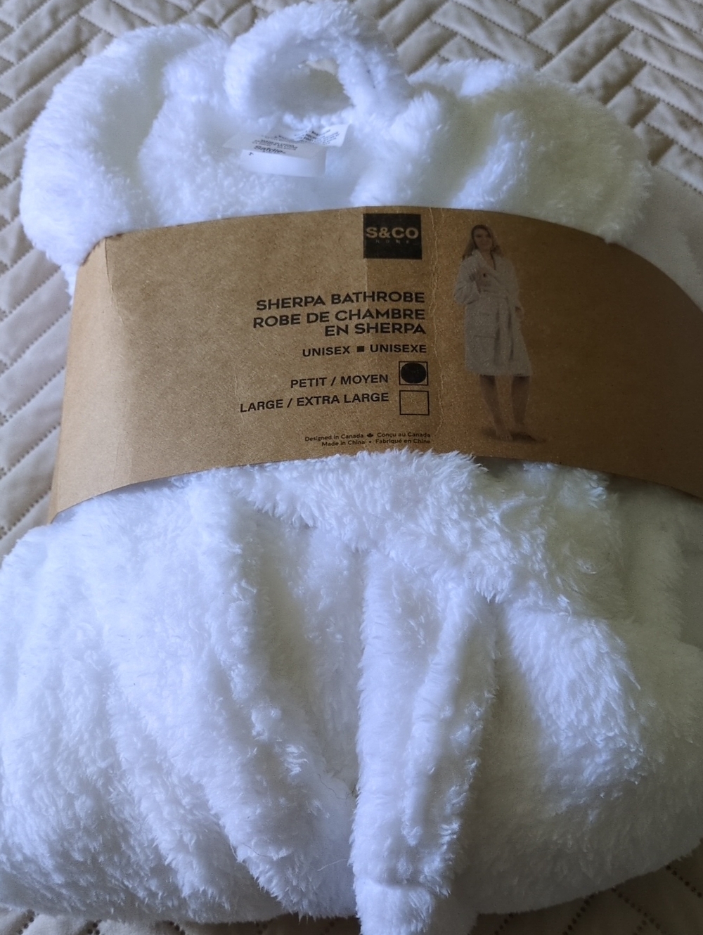 White Sherpa Bathrobe - Plush Women's Robe
